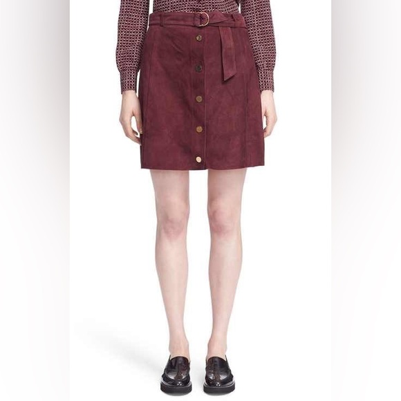 kate spade Dresses & Skirts - NWT $578 Kate Spade Belted Suede A-Line Skirt